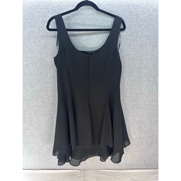 Vintage Chelsea Nites Women's sz 10 Black Swing Dress Flowy Flirty Classic 90s - Picture 2 of 11